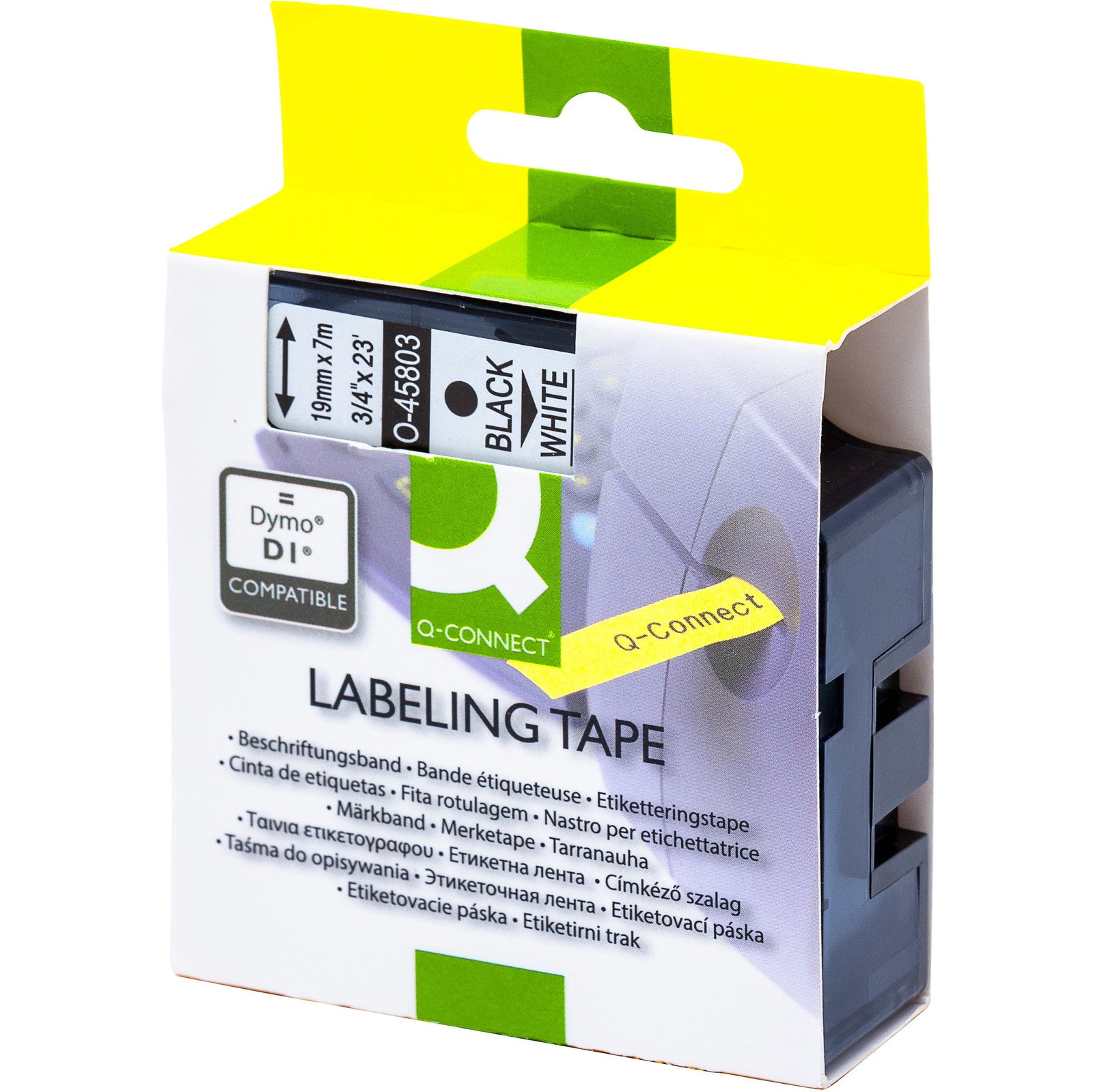 Q-connect D1 45803 19mm sort/hvid