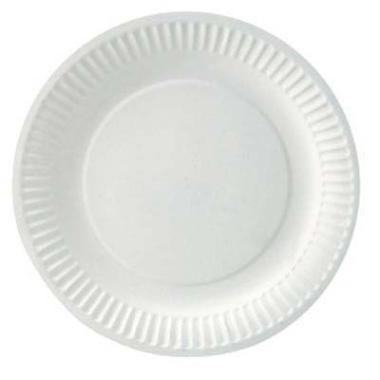 Paptallerken Catersource Ø18 cm FSC-mærket bionedbrydelig Hvid,100 stk/pk