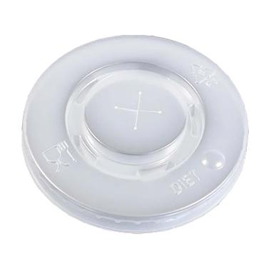 Plastlåg Ø80 mm Catersource Flad med kryds Transparent til Papbæger PS Plast,100 stk/ps