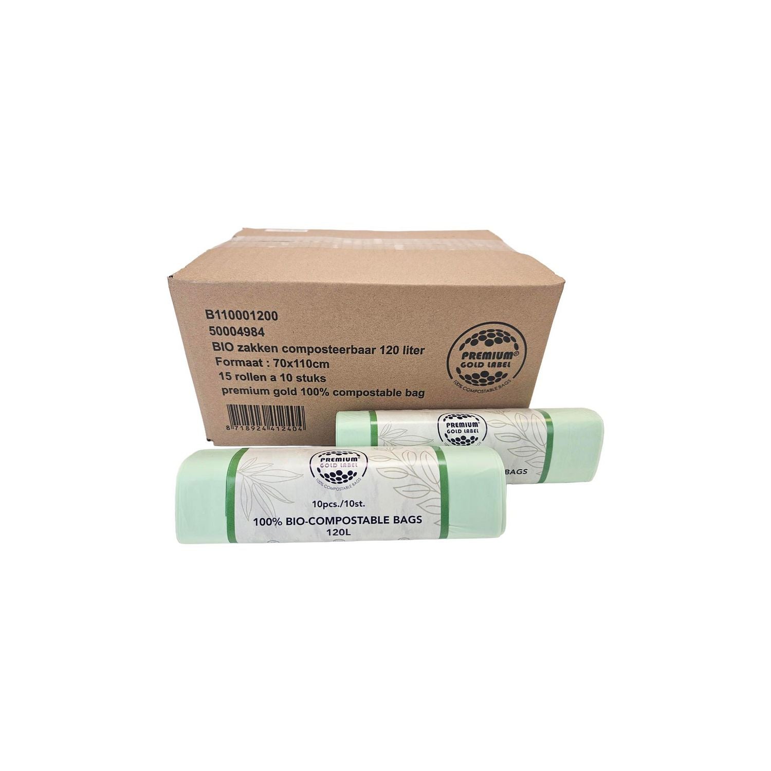 Affaldssæk 100L – Bionedbrydelig PLA (15 ruller x 10 stk)