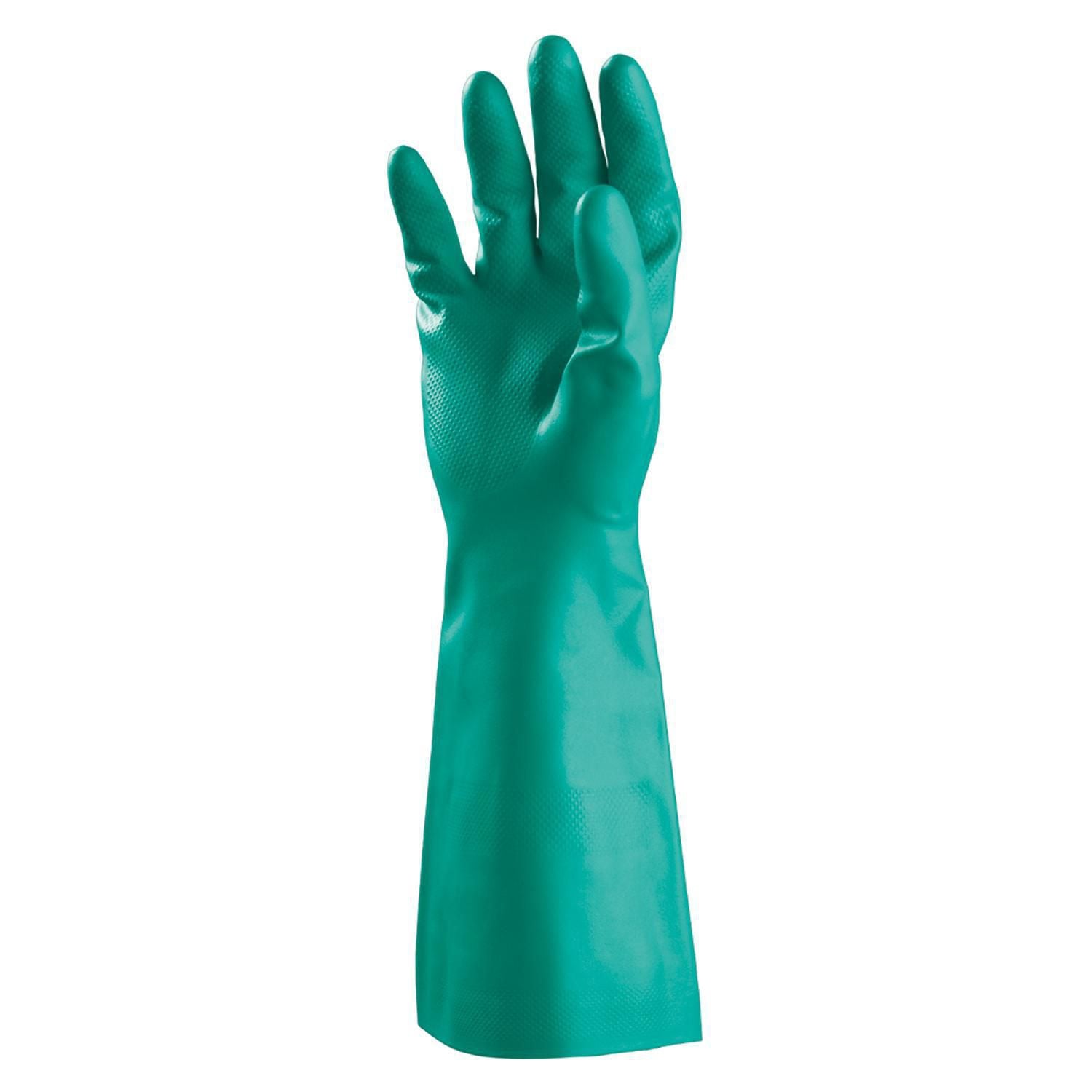 Handske AlphaTec®Solvex 37-675 str 9 med Velourisering Nitril 0.38 mm Grøn,12 par/pk