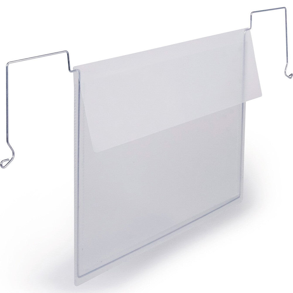 Durable lagerlomme m/wirebeslag og foldeflap A5 tværformat transparent