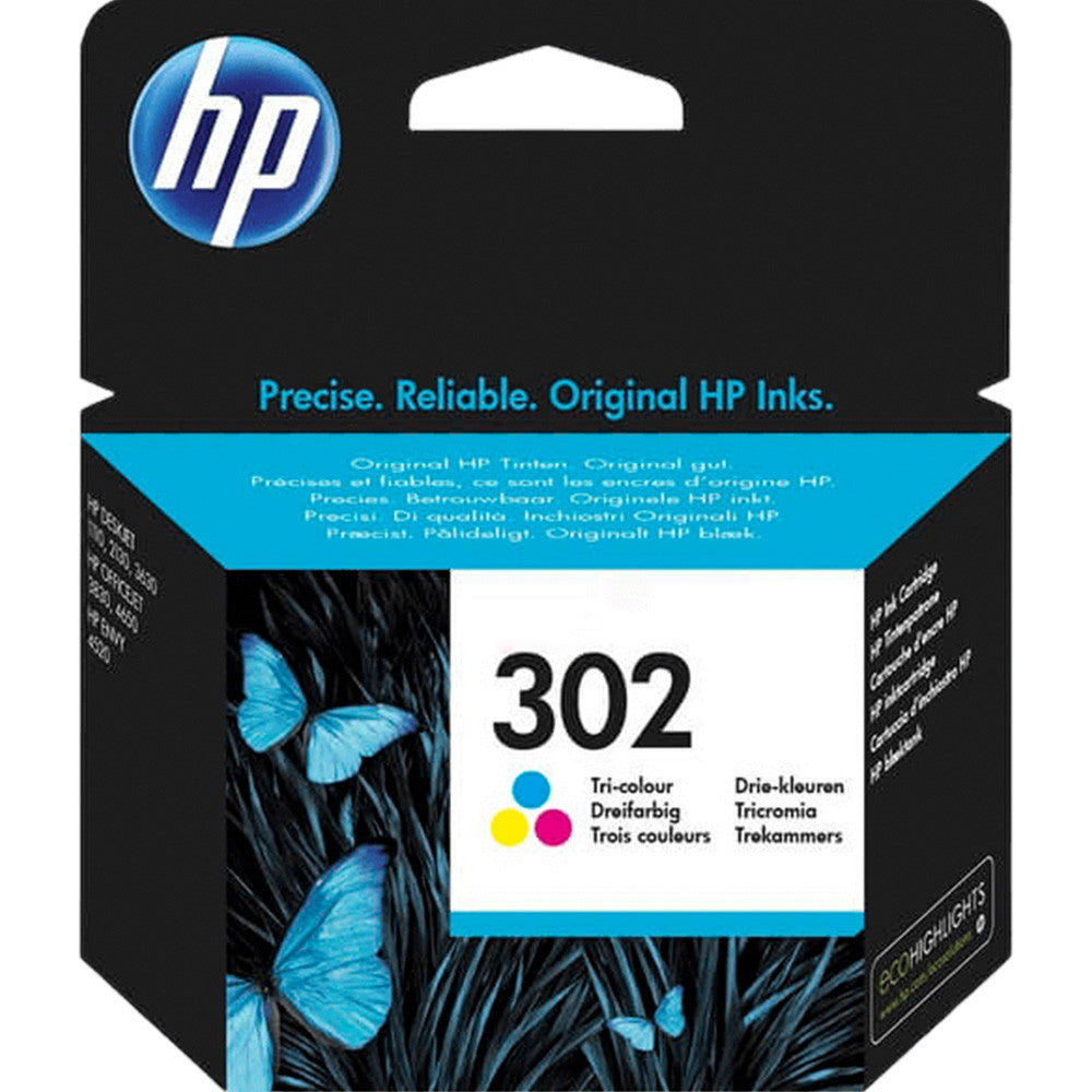 HP 302  F6U65AE Flerfarvet blækpatron 150 sider