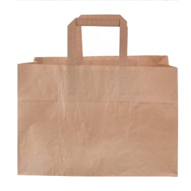 Papirpose 17 L 350×170×245 mm – Brun FSC 70 g – Med hank – 200 stk/krt