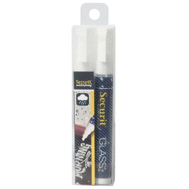 Tuschpen 2 stk Securit medium 2-6 mm Vandfast Hvid,2 stk/pk