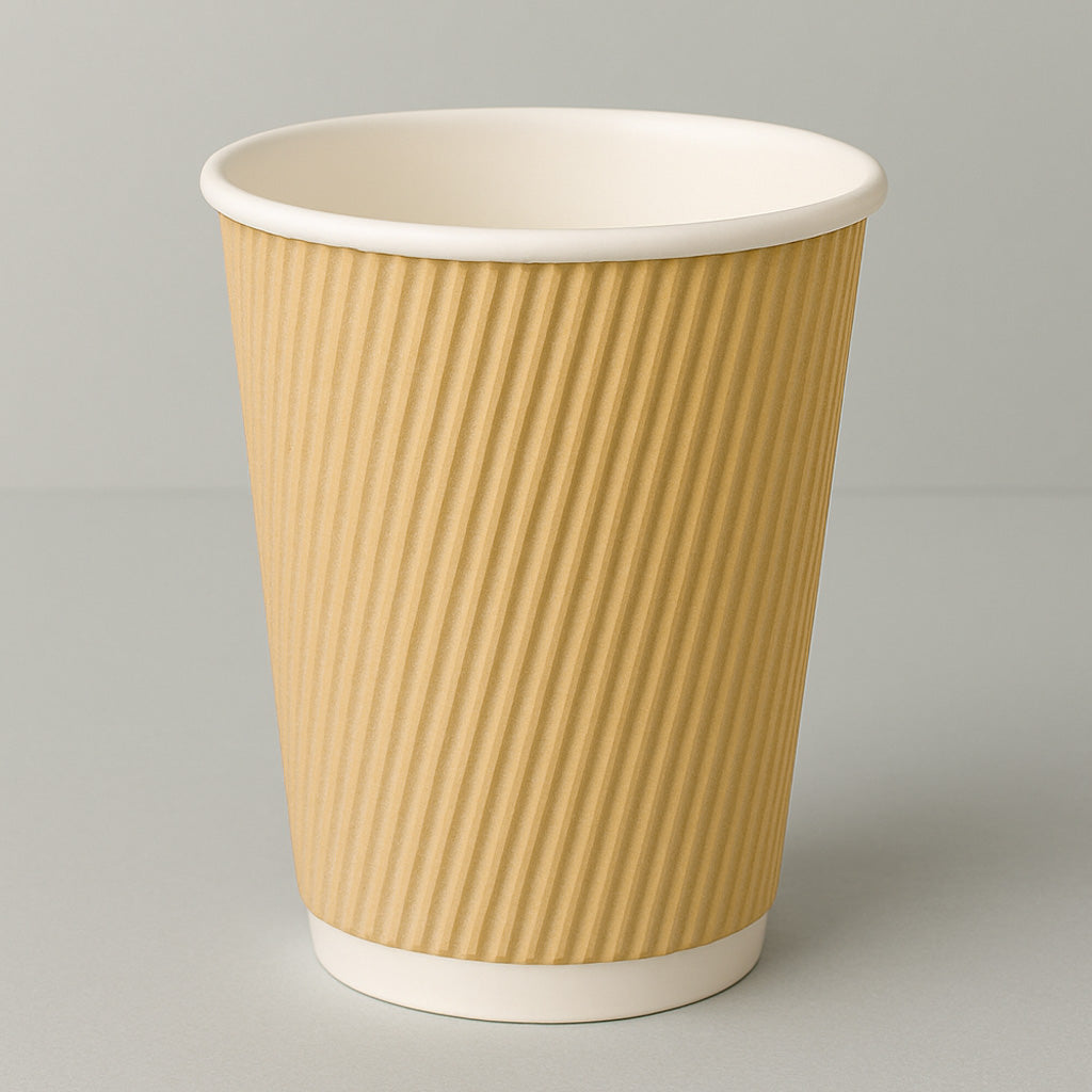 Kaffebæger 40 cl - Natur - Ripple Wall (25 stk)