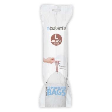 Affaldspose 45 ltr L Hvid,12 rl/krt