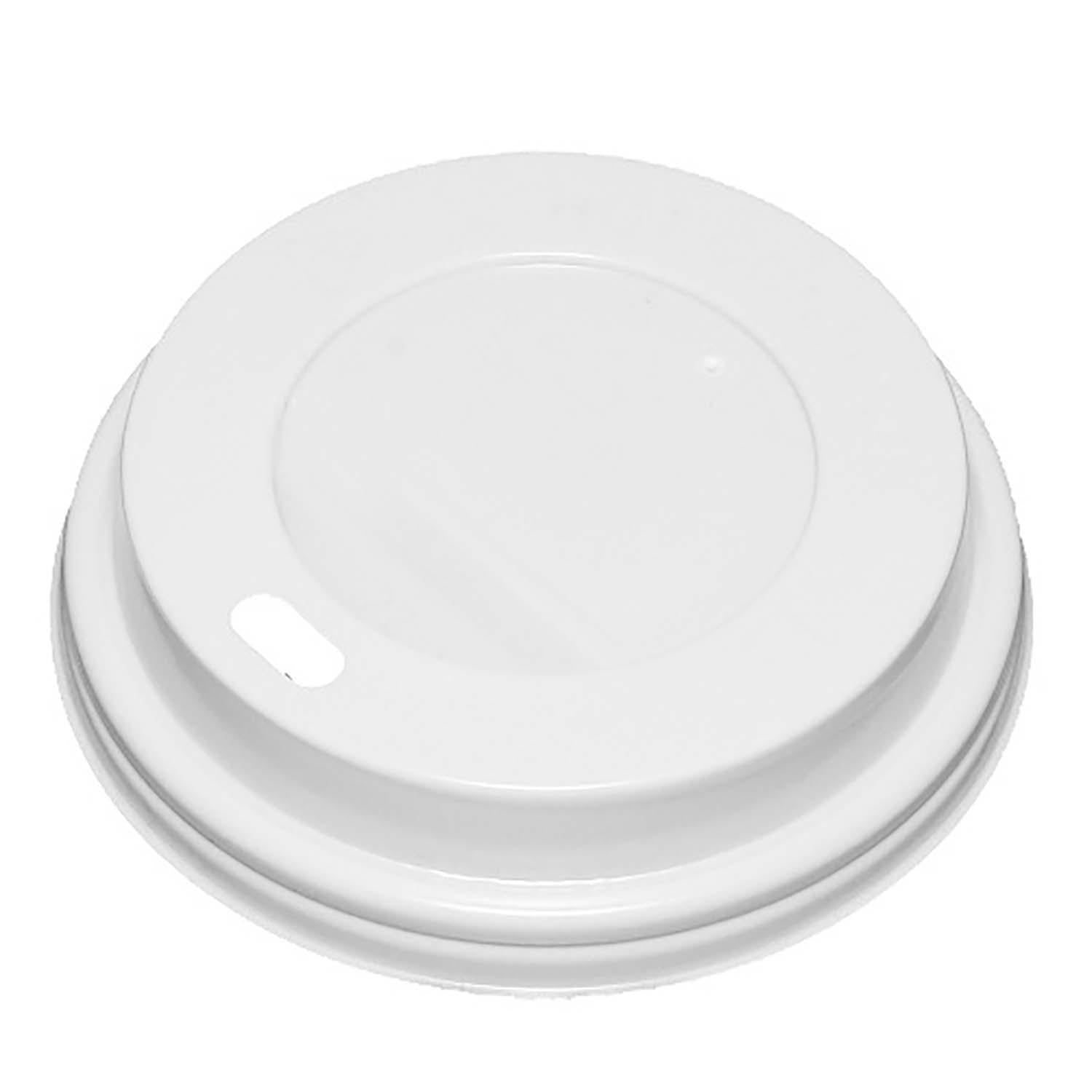 Drikkelåg CPLA Ø90xH20mm Til Kaffebæger Hvid Catersource,100 stk/ps