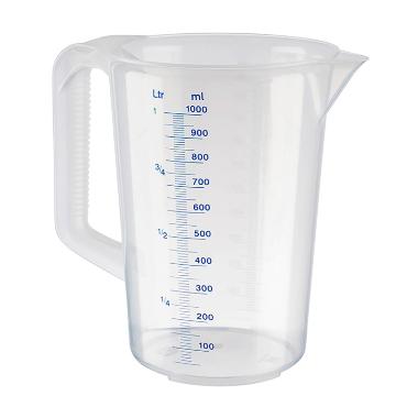 Målekande 1 liter med hank Ø120xH165 mm Polypropylen,stk