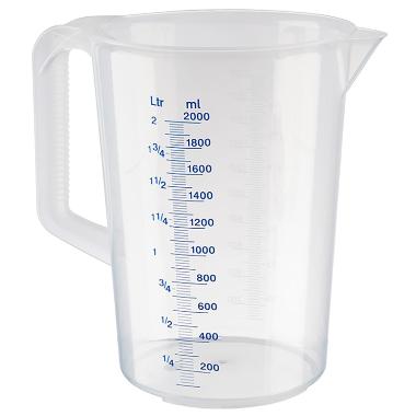 Målekande 2 liter med hank Ø150xH205 mm Polypropylen,stk