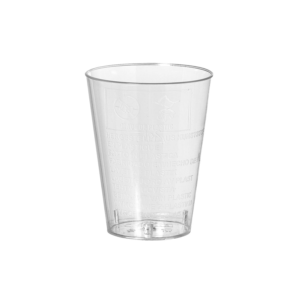 Plastglas 4 cl snapseglas PS Klar,20 pk x 50 stk/krt