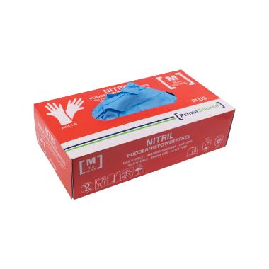 Engangshandske, M, Blå, nitril, pudderfri (100stk) Primesource PLUS+