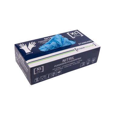 Engangshandske, XL, Blå, nitril, pudderfri (100stk) Primesource
