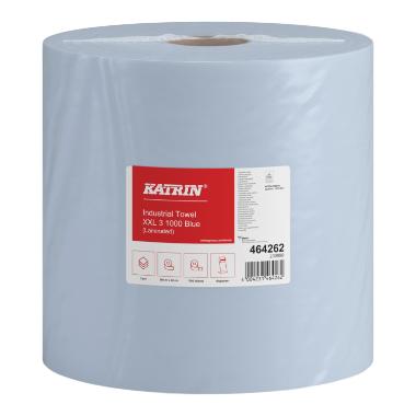 Aftørringsrulle Industri Katrin Classic 3-lag Ø38cm B38xL360m Mix Blå,1 rl