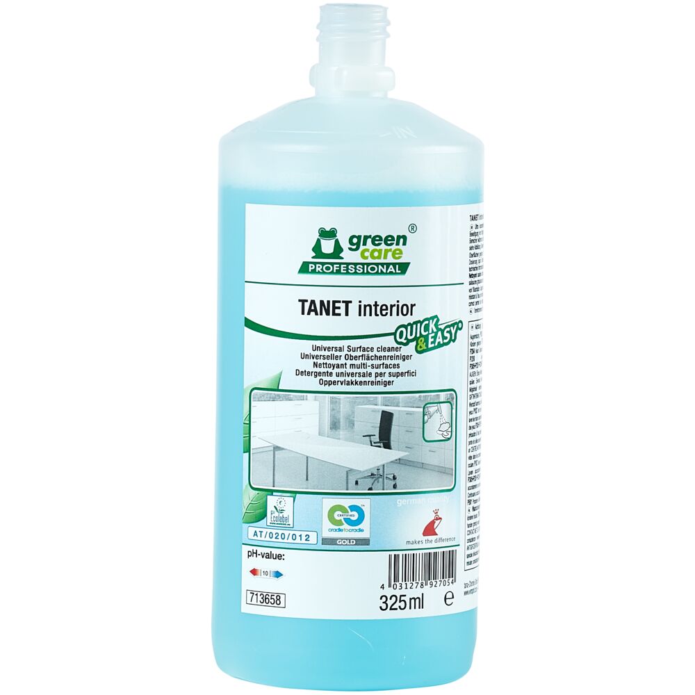 Universalrengøring, Green Care Professional TANET Interior, 6 x 325 ml, Quick & Easy, med farve og parfume