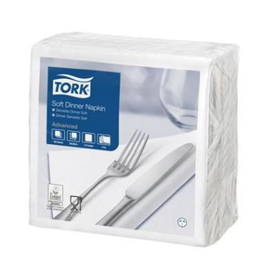 Middagsserviet, 1/4 Fold, 3-lags, 39x39, Hvid, Tork, ( 100 stk )