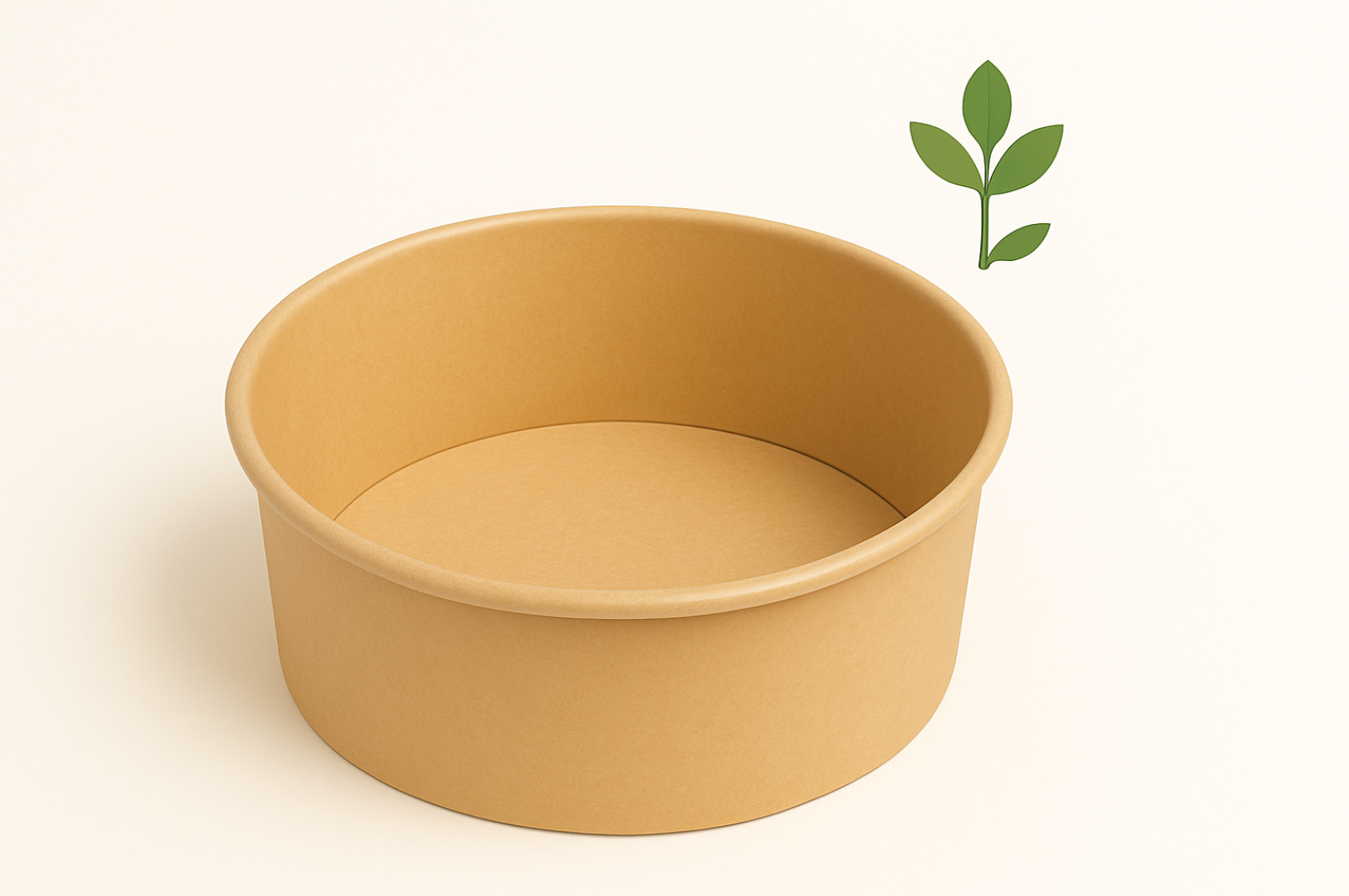 Salatskål Rund 500ml Ø150xH47mm Brun Pap m. PLA (50 stk)