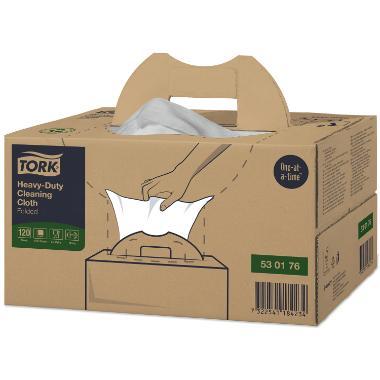 Aftørringsklud Tork Kraftig W7 1-lag 615x355 mm Hvid,120 stk/krt