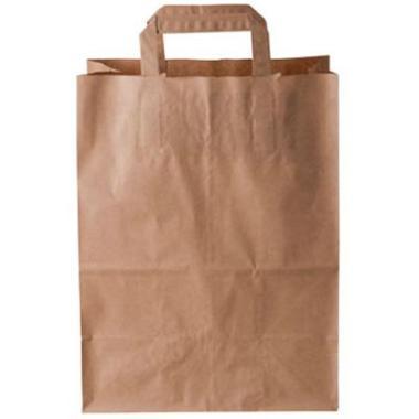 Papirpose 16 L 250×150×340 mm – Brun FSC 70 g – Med hank – 250 stk/krt