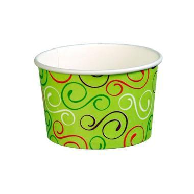 Isbæger 230/260 ml 8 oz Ø96x60 mm Pap Green twiddle,50 stk/ps