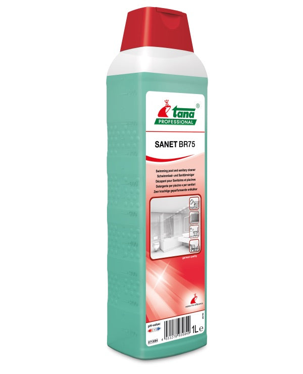 Kalkfjerner Tana Sanet BR75 1ltr HDPE Grøn til Swimmingpools og sanitetsområder,1 ltr/fl