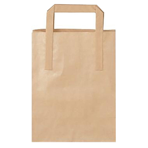 Bærepose 4.9ltr L180xB80xH220mm 70g Papir Med Hank Brun,250 stk/krt