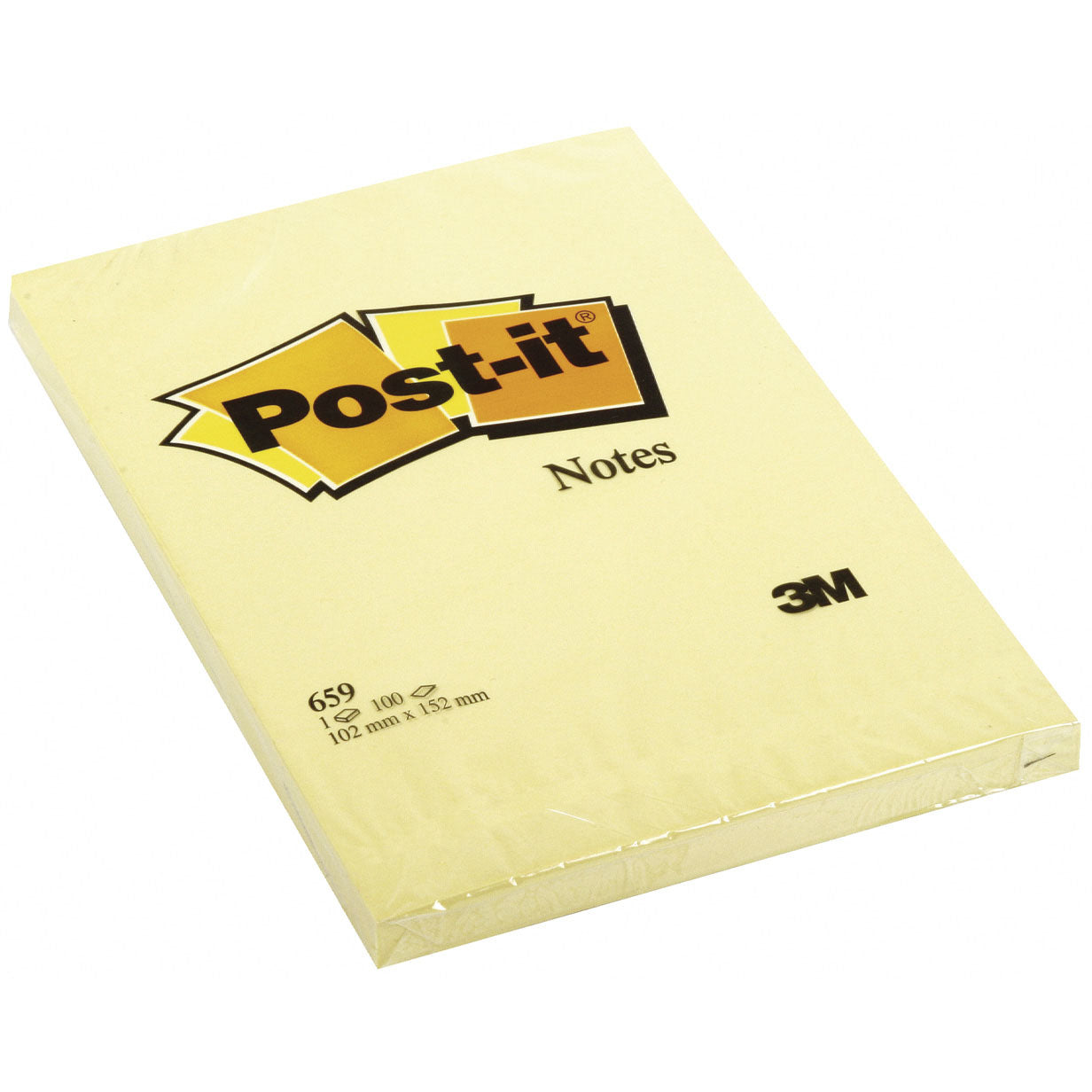 Post-it 3M 102 x 152 mm blok i neongul ( 6 stk)