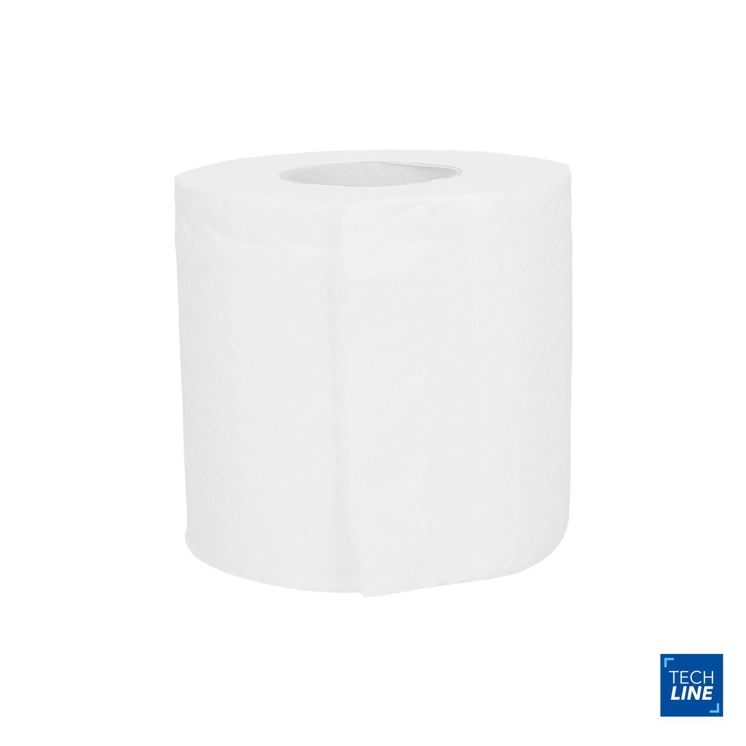 Toiletpapir Techline 2-lag Ø10 x L22M x  9.5cm Nyfiber Hvid,8 pk x 12 rl/krt