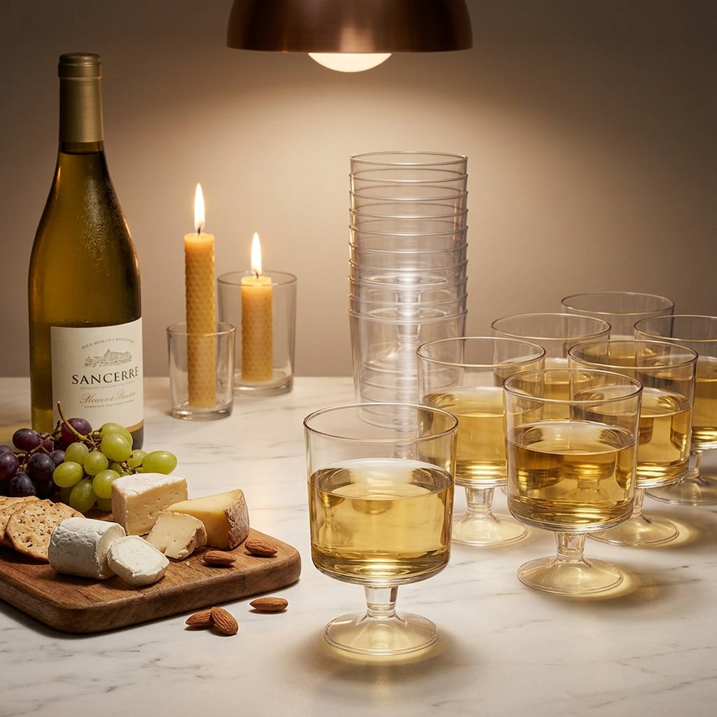 Hvidvinsglas Engangs 15 cl – Klar Plast – 10 stk.