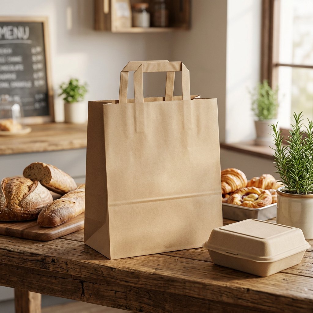 Papirbærepose Take-Away 11L 80g 260x170x250mm Brun