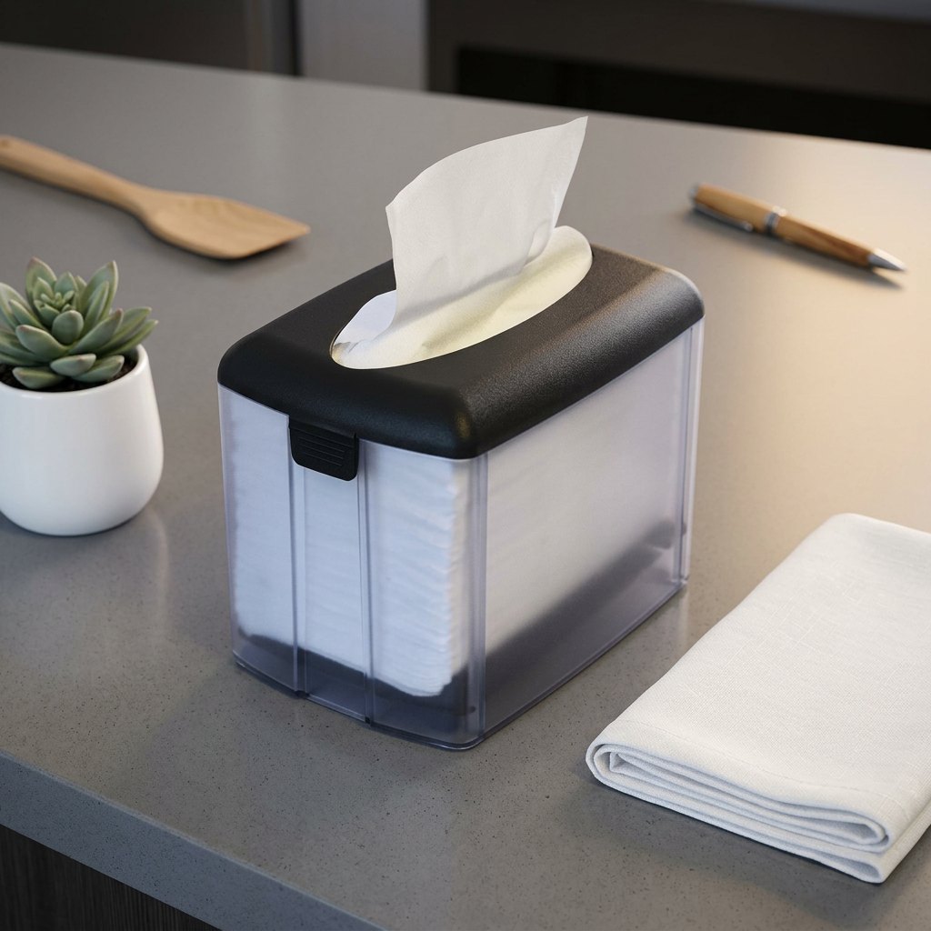 Servietdispenser Bulkysoft System ONE – bordmodel, sort